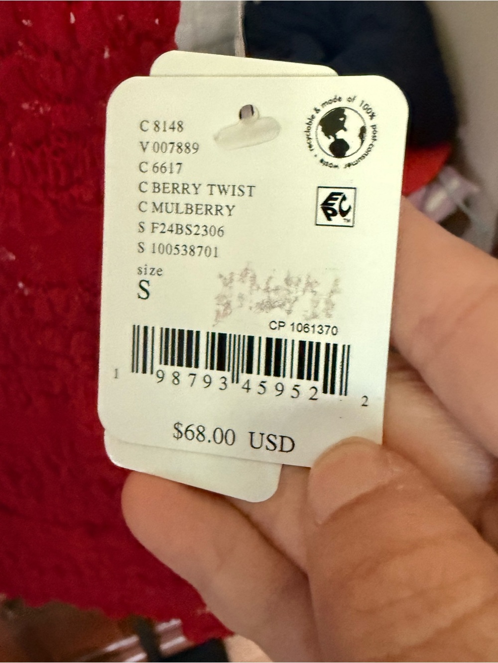 NWT Free People Angelina Lace Tee in Red - Picture 3 of 5